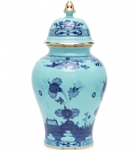 Ginori Oriente Italiano Iris Potiche Vase w/ Cover - 15"